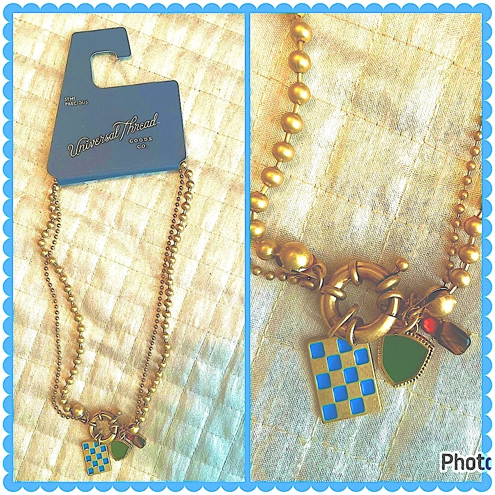 Semi Precious Stone Necklace •Gold •Charms •New w Tag •Perfect Gift